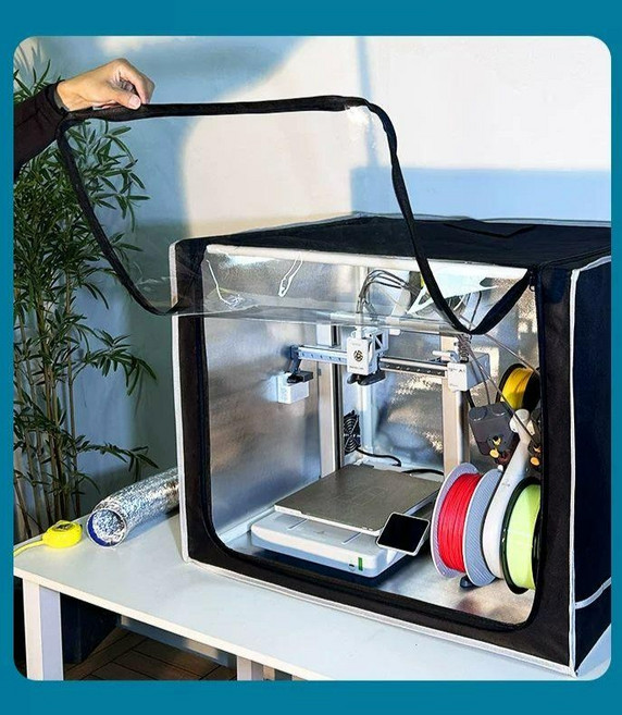 뱀부랩 a1 단열 챔버 자동 노즐 업그레이드 세로형 커버 경화 밀폐 탁상 밀봉 배기세트, 기본 색상, A1 Mini 커버 배기시스템없음