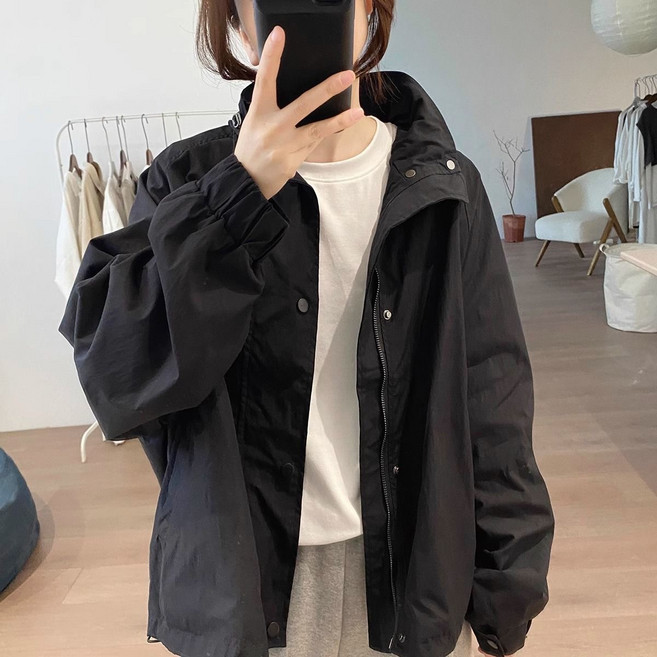 쩐쿠 여성 가을 박시핏 캐주얼 데일리 후드 집업자켓 K0014