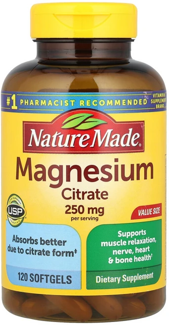 네이처메이드 구연산 마그네슘 시트레이트 120정, 1개 - 쿠팡