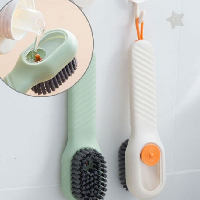 신발 세척 브러시 펌프형 세제 디스펜서 운동화 클리너 욕실 청소솔, 1개, 그린