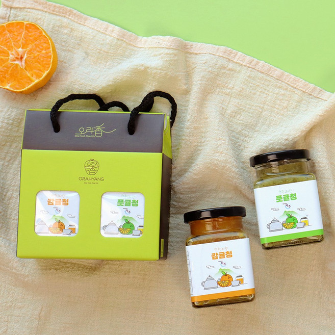 제주 과일청 선물세트 귤청 풋귤청 2종 500g 제주특산품 답례품 청귤에이드