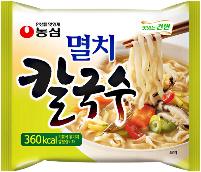 농심 멸치 칼국수, 98g, 4개