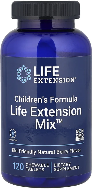 Life Extension 어린이용 포뮬라 Life Extension Mix™ 천연 베리 맛 츄어블 정 120정 - 쿠팡