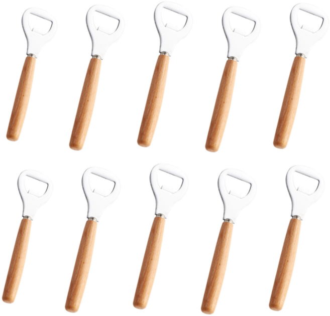 ALPHAGRO 초특가 프리미엄 업소용 우드 핸들 오프너, 10개, 원목