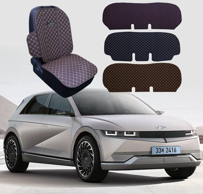 영업용 택시 전기 자동차 오염방지 시트 커버 쿠션 악세서리 모음, EV6 2열 브라운, 1개