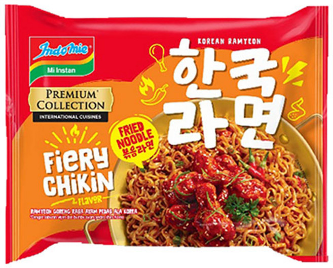 인도미 한국라면 볶음면 치킨맛 Indomie Korea Ramyeon premium fry chicken 94g, 2개