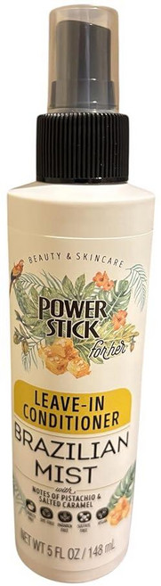 Power Stick 브라질리언 미스트 리브인 컨디셔너 147.9ml(5온스) 피스타치오 및 솔티드 캐러멜 향 황산염 프리 헤어 모이스처라이저