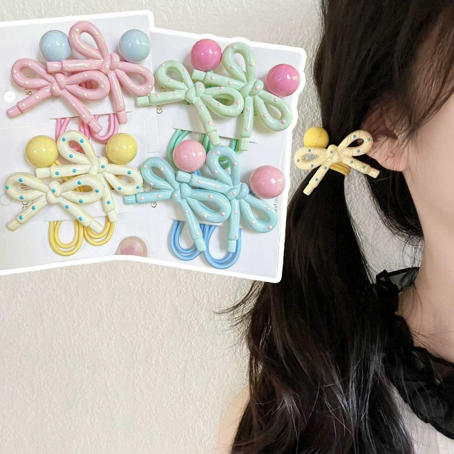 ZMBIRD 8PCS 머리방울 도트 머리끈 포니테일 C965