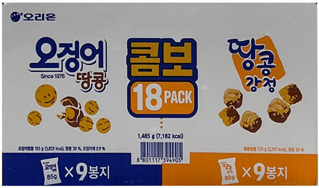 오리온 오징어땅콩+땅콩강정 1485G, 1개