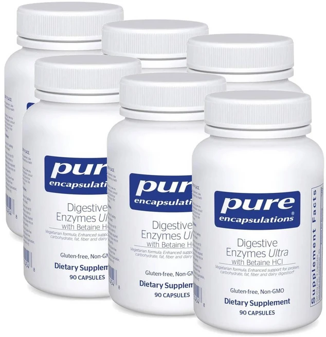 퓨어인캡슐레이션 다이제스티브 엔자임 울트라 베타인HCI함유 캡슐 Pure Encapsulations Digestive Enzymes Ultra, 6개, 90정 - 쿠팡
