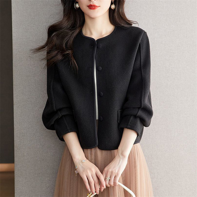 ORZQU 여성 여름 레저 심플 트위드 재킷 루즈핏 얇은 라운드넥 긴팔 코트