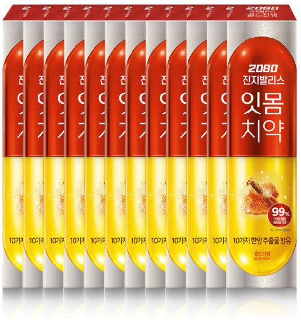 2080 진지발리스 골드진생 치약 140gX6입 2개, 140g