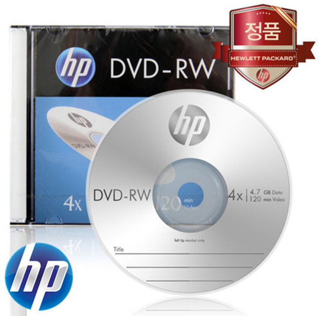 HP DVD-RW 1P 슬림케이스 10장 4배속 4.7GB 120분, 1개