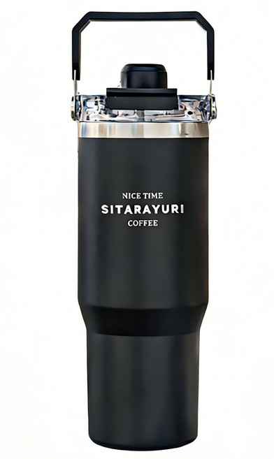 호밍사이 텀블러 자기 흡입 덮개 대용량 보온병 차량용 커피잔 보냉 휴대용 컵 304 스텐 보온병, 1개, 600ml, 블랙