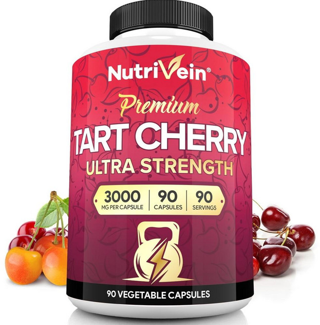 미국 뉴트리베인 Nutrivein Tart Cherry Capsules 타트체리 캡슐 3000mg, 90정, 4개
