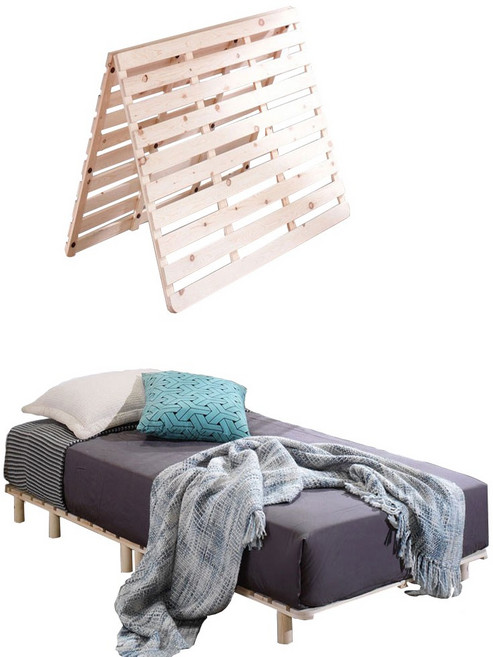 메리노침대 침대프레임 매트리스 깔판 2단 접이식 소나무 원목 받침대, 일반용깔판원색