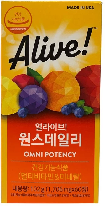 얼라이브 원스데일리 멀티비타민, 60정, 1개 - 쿠팡