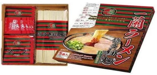 이치란 라멘 돼지뼈 하카타 가는 면 (일자형) 이치란 특제 스프 포함 5끼들이, 1개