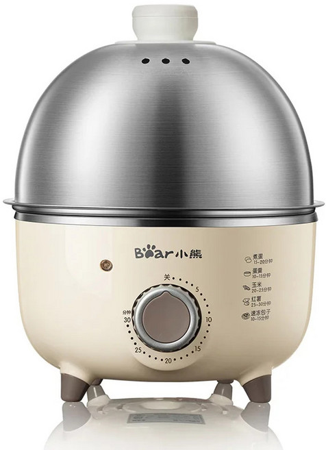 BEAR 미니 가정용 전기 계란 스티머 보일러 타이머 포함 자동 멀티 쿠커 커스터드 스팀, 1) YELLOW