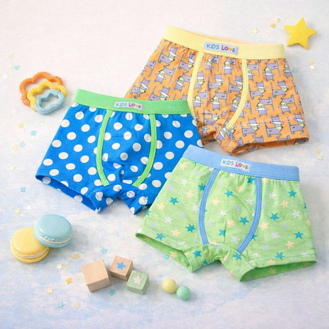 행복한쇼핑몰 남아용 북유럽풍 드로즈팬티 3종세트