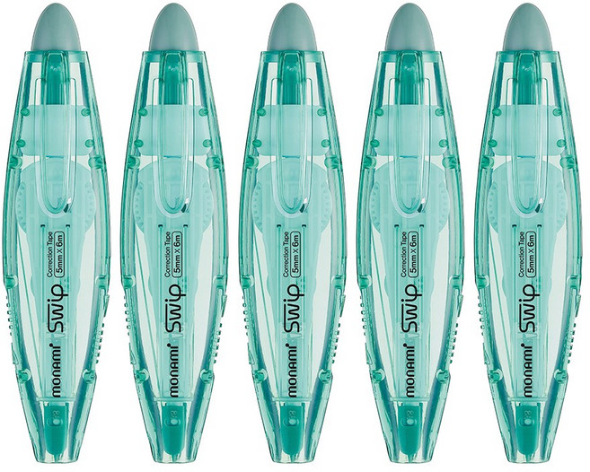 모나미 노크식 수정테이프 SWIP, 민트, 5개
