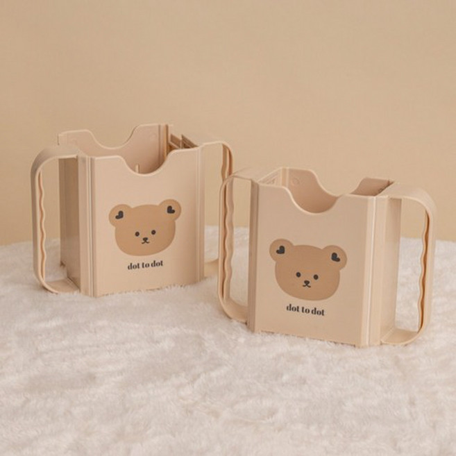 돗투돗 x 아가드 우유 팩 홀더 라지 사이즈 조절 확장형 유아 두유 주스 컵 손잡이 2.0, 베이지, 1개