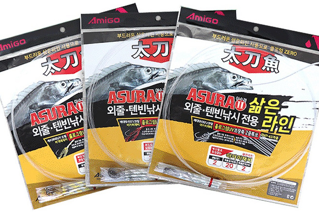 아미고 아수라2 갈치 지선 아가미 채비 심해 내만 텐빈 가지줄, 골드, 1개