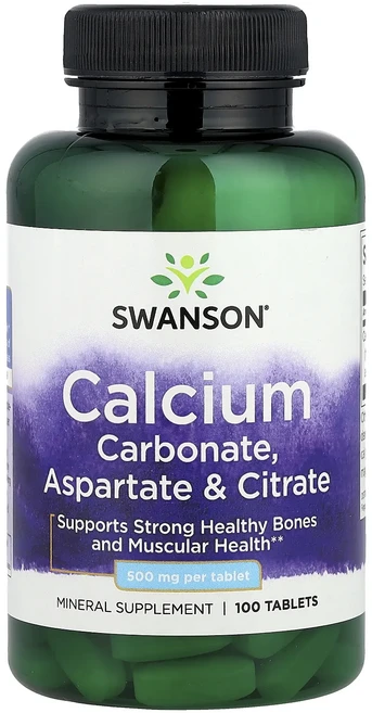 Swanson 탄산칼슘 아스파테이트 및 시트레이트 500mg 100정, Swanson탄산칼슘아스파테이트및시트레이트500mg10, 1개 - 쿠팡