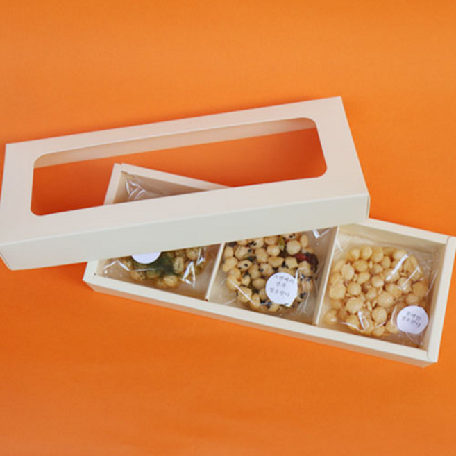 [렛츠베이킹] 다용도 아이보리 디저트 창박스, 3구, 1개