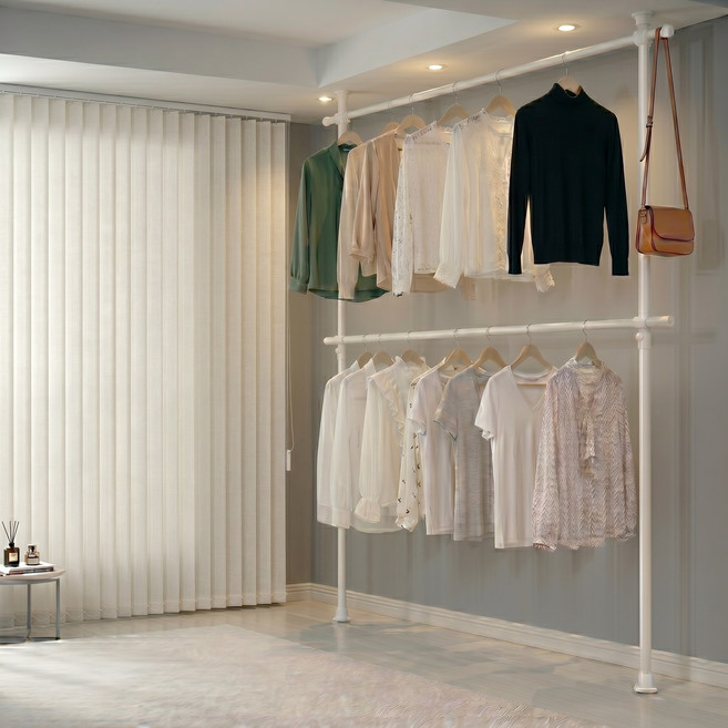 소프트엣지 드레스룸 튼튼한 옷걸이 행거, 화이트