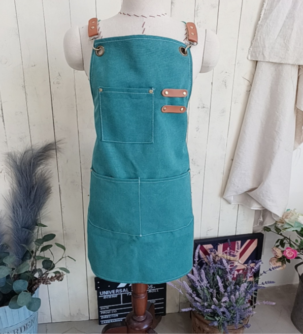 그라온 데일리 주방 카페 캔버스 방수 앞치마, 1개, 민트