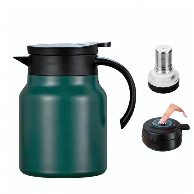 HYPXL 智慧保溫燜茶壺, 升級款智慧顯溫貓眼綠, 1個, 1000ml