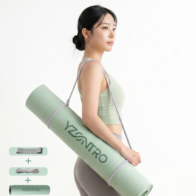 Yzontro TPE 논슬립 요가 매트, 1개, 말차 그린
