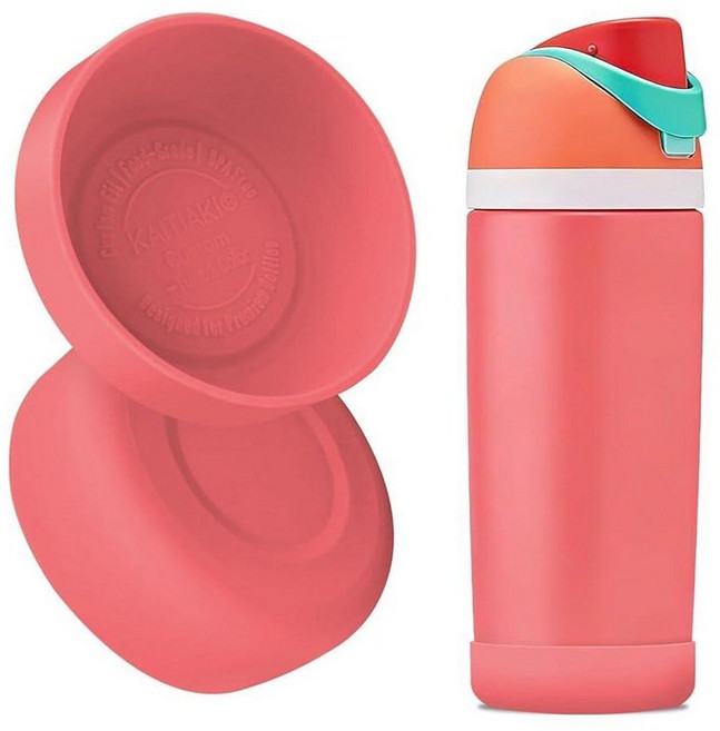 2Pcs Silicone Bottle Boot for Owala Kids Water Bottles Compatible with FreeSip 16oz 12oz Tumbler, Fireball