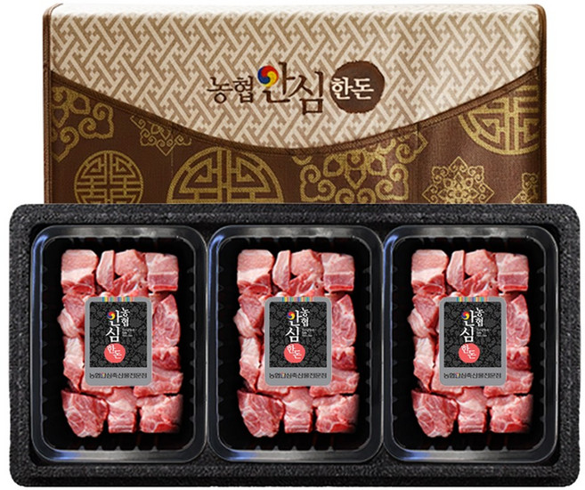 [농협안심한돈] 돼지고기 선물세트 1호 1.5kg(갈비500gX3팩)