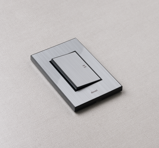 1구 스위치 전기스위치커버 LINES 실버, 1개