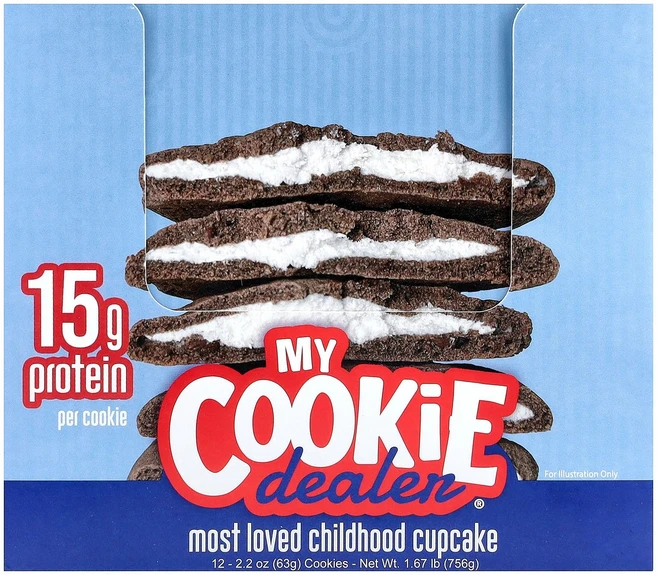 My Cookie Dealer Protein Protein Cookie 어린 시절 가장 사랑받은 컵케이크 12개입 개당 63g(2.2oz) (마이 쿠키 딜러 프로틴), My Cookie Dealer Protein Prote, 63g, 1 - 쿠팡