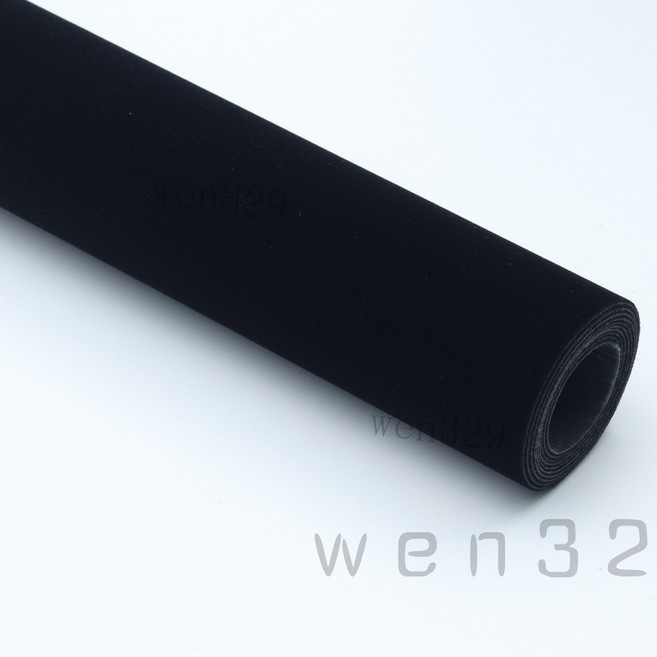 植絨布 黑色自粘絨布 背膠加厚布料 汽車內飾翻毛皮絨布 桌布, 黑色,50公分X150公分【單張】性價比, 1個