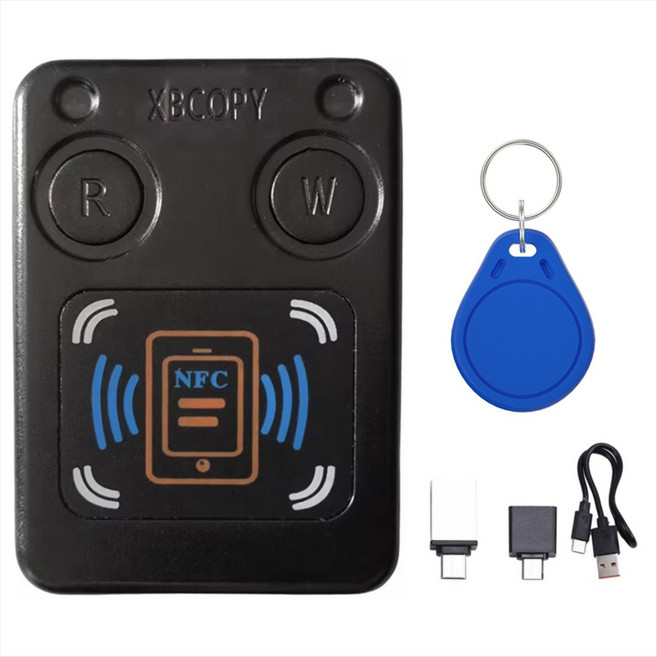 NFC RFID 스마트 칩 카드 리더 복사기+UID 키 체인 ID IC 13.56MHz 125KHz 250KHz 375KHz RFID 토큰 클론 복제기, 그림처럼