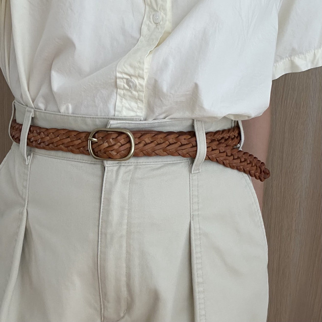 온도바이헤이 국산 꽈배기 꼬임 굵은 여성 가죽벨트