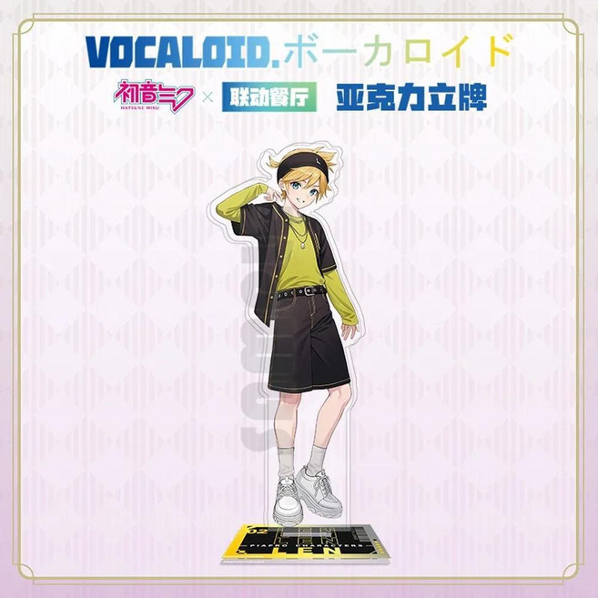 가상 하츠네 미쿠 루카 카가미네 렌 린 식당 아크릴 모델 책상 장식 스탠딩 플라크, 1개, Color: 6. Kagamine Len