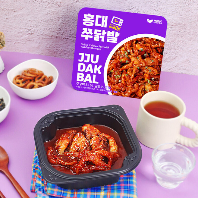 홍대쭈닭발 양념쭈꾸미닭발 간편식 안주 180g 3팩, 3개
