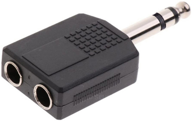 (주)승원전자 SW0007_ST5.5(M)-ST5.5(F)Y젠더 5.5(6.35)스테레오잭을 2개로 확장시켜주는 오디오변환젠더, 다파오점 SW0007-5.5ST Y젠더