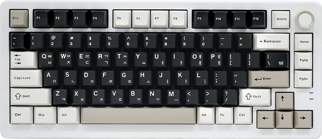 큐센 Q75 가스켓 방식 풀윤활 유무선 블루투스 기계식 게이밍 키보드, 저소음 바다소금축, 크림치즈