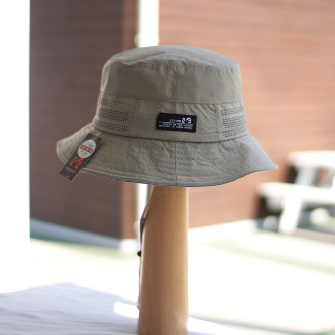 봄여름 가벼운폴리부분메쉬원단 와이어짧은챙 남자등산벙거지모자, 연카키