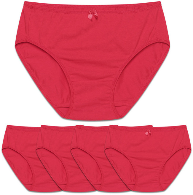 60수 면스판95% 여성팬티 5P 세트 빅사이즈 L~3XL (95~110) 리본팬티 젝시나인