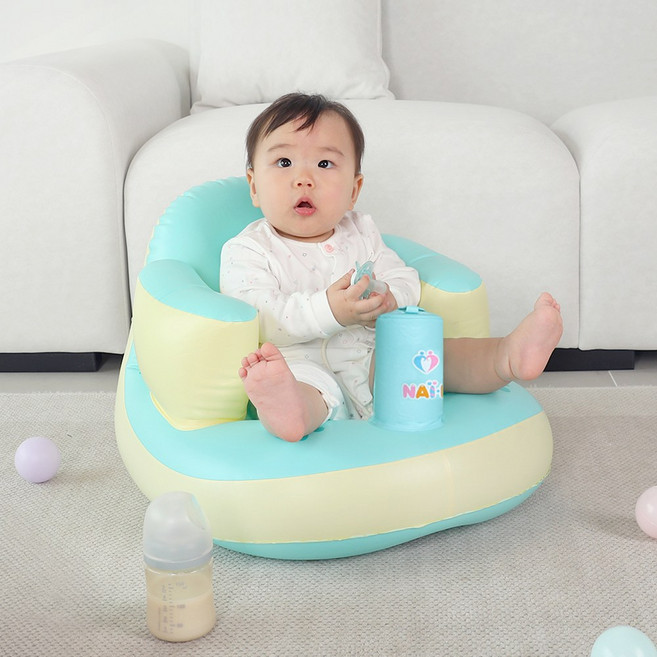 나이비 휴대용 아기의자 유아 이유식 의자 소프트, 민트, 1개