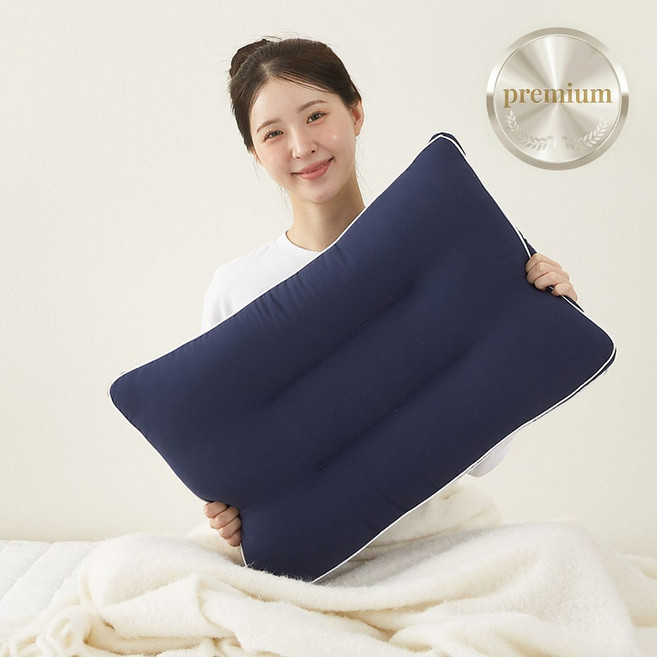 집앤콕 프리미엄 빨아쓰는 경추베개, 1개, 네이비