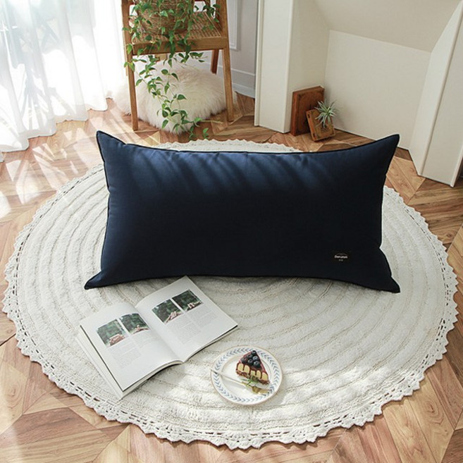 단잠 옥스포드 순면 대형/ 점보특대형 등받이 허리쿠션 침대헤드 대형등쿠션 커버, 커버만1장, 네이비