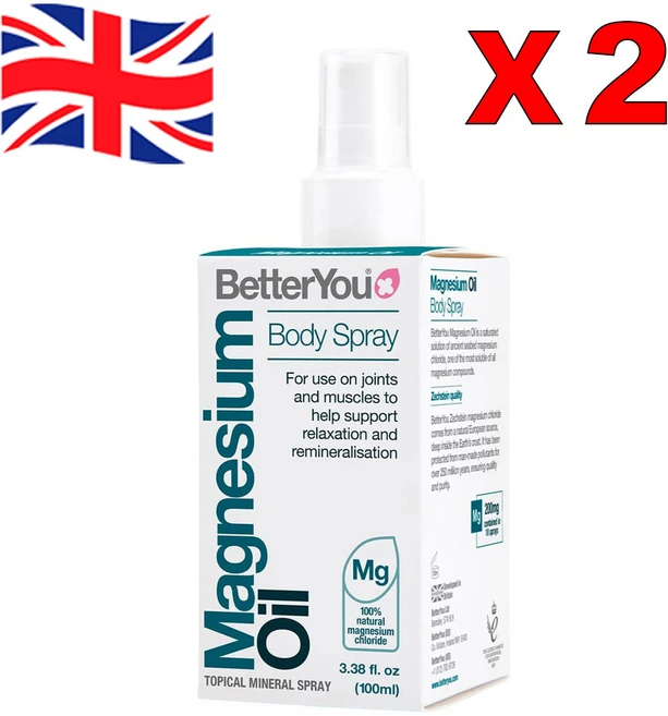 100ml 2개 베러유 마그네슘 오일 스프레이 BetterYou Magnesium Supplement - 쿠팡